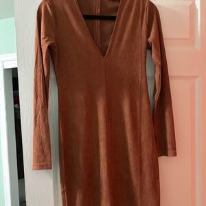 Suede midi dress